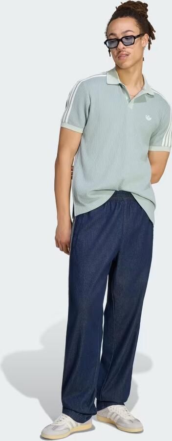 Adidas Originals 3-Stripes Waffle Knit Polo Shirt Groen- Heren Groen - Foto 8