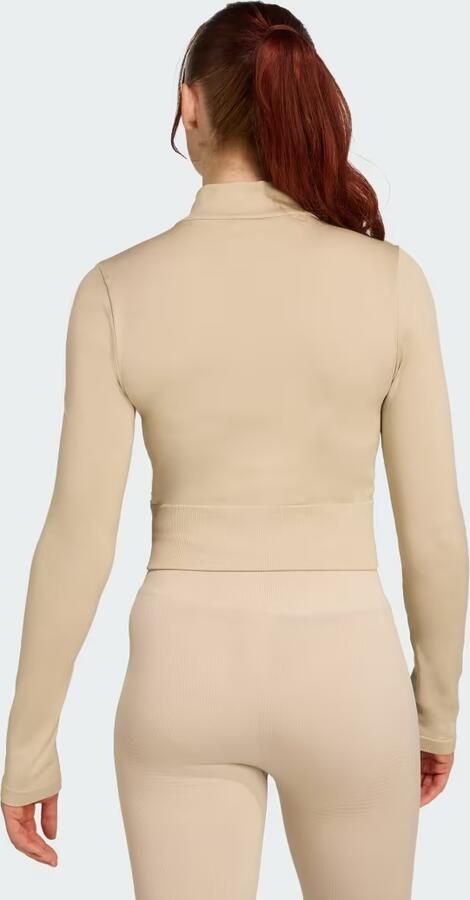 Adidas Seamless Full Zip Top Beige- Dames Beige - Foto 5