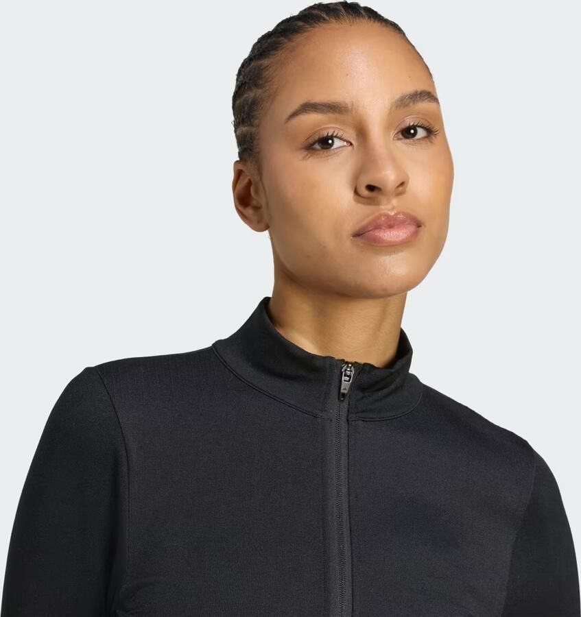 Adidas Seamless Full Zip Top Zwart- Dames Zwart