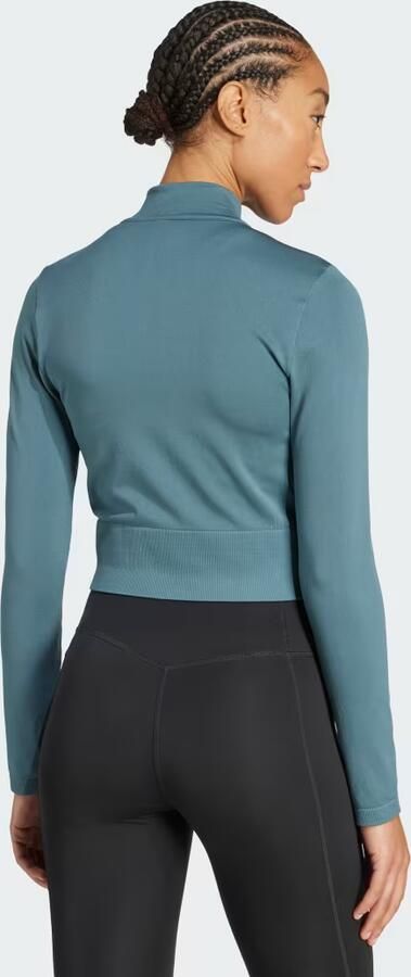 Adidas Seamless Full Zip Top Groen- Dames Groen - Foto 6