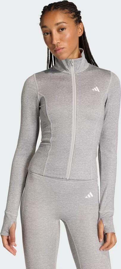 Adidas Workout Essentials Heather Jack met Lange Ritssluiting