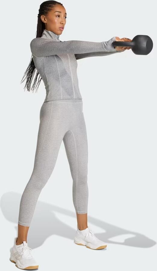 Adidas Workout Essentials Heather Jack met Lange Ritssluiting - Foto 5