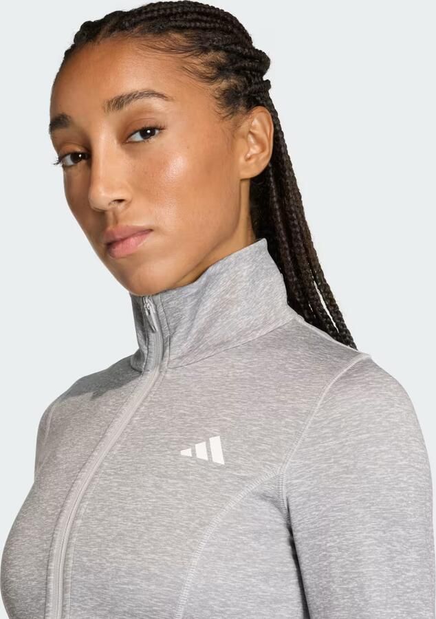 Adidas Workout Essentials Heather Jack met Lange Ritssluiting - Foto 3