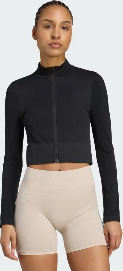 Adidas Workout Essentials Knit Jack met Lange Ritssluiting