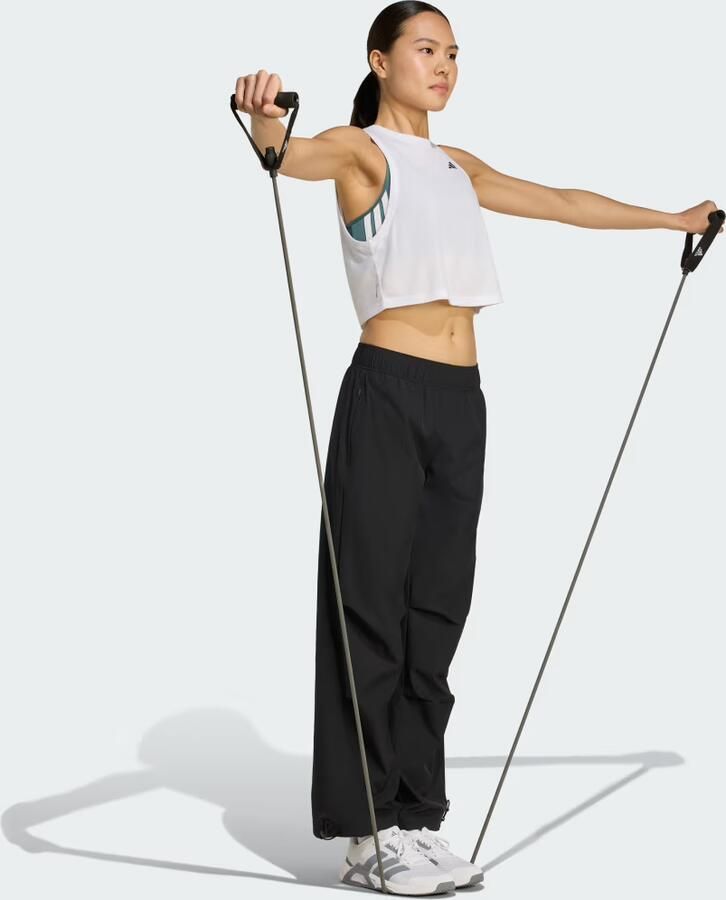 Adidas Sportswear Wide fit stoffen broek met logoprint - Foto 4