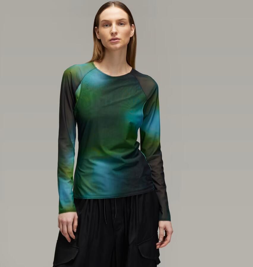 Adidas Y-3 Allover Print Mesh Fitted T-shirt