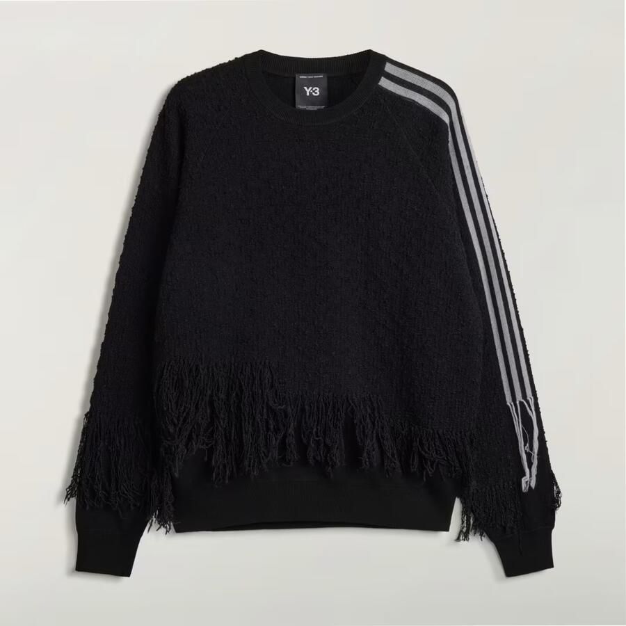 Adidas Y-3 Knitted 3-Stripes Fringy Sweater - Foto 2
