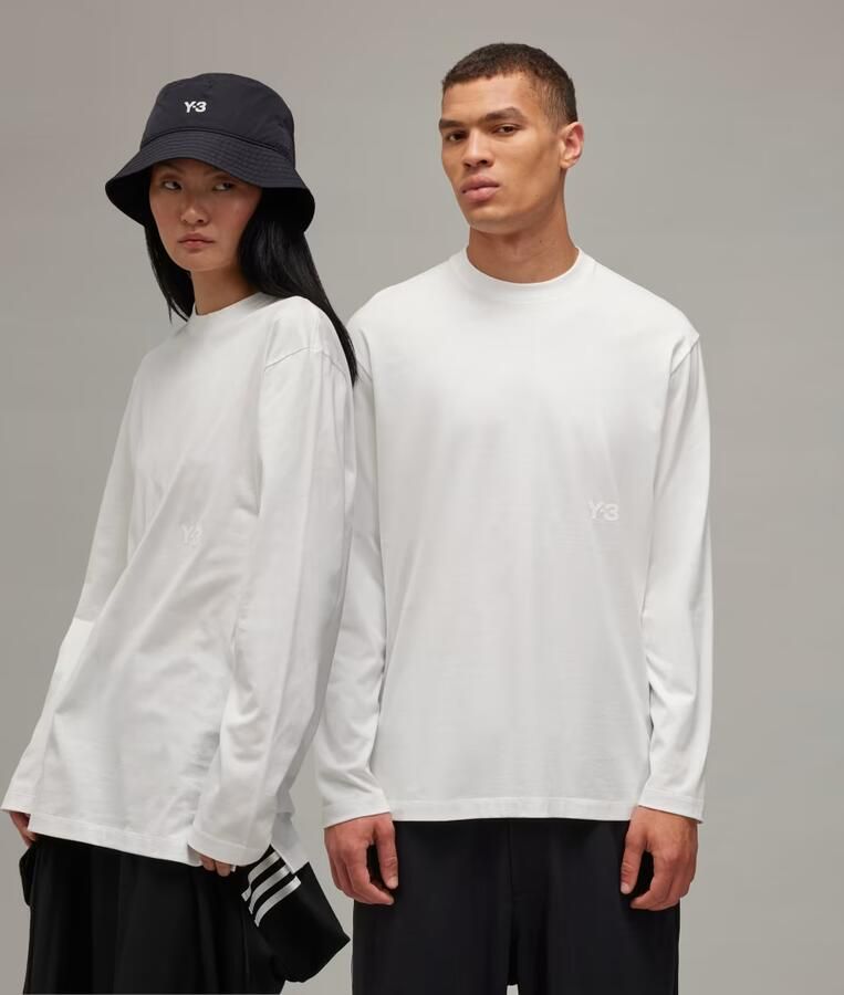 Y-3 Lange mouw T-shirt White Heren