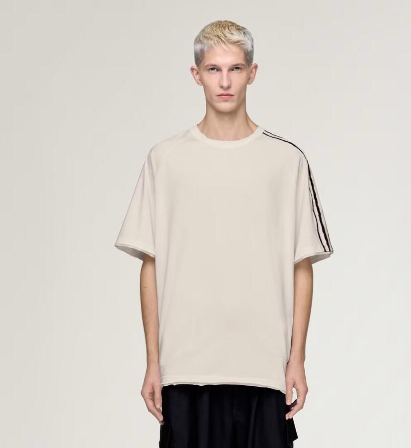 Adidas Y-3 Raw Edge 3-Stripes T-shirt met Korte Mouwen