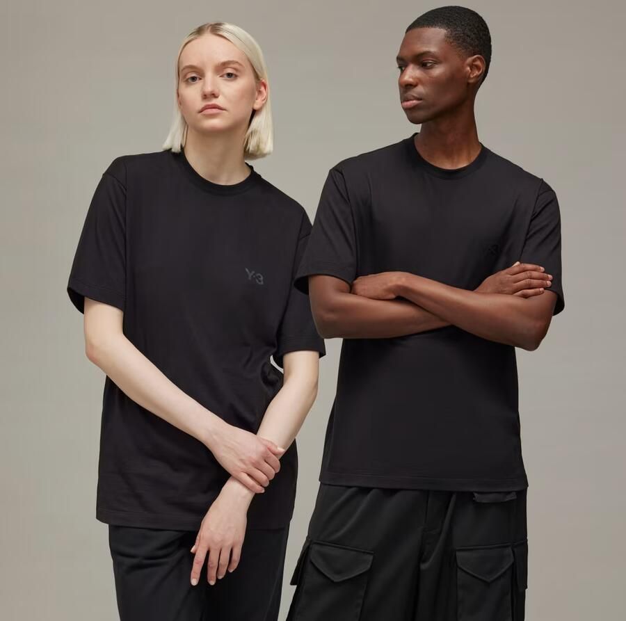 Y-3 Katoenen T-shirt met Toon-op-Toon Print Black Heren