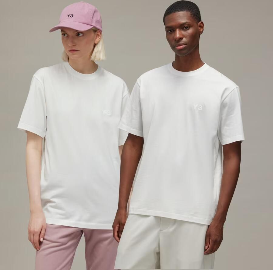 Y-3 Korte Mouw Logo T-shirt Regular Fit White Heren