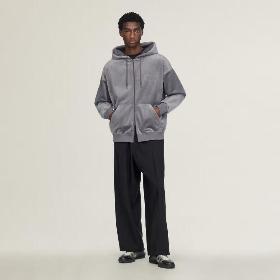 Adidas Y-3 RIBFLUWELEN HOODIE MET LANGE RITSSLUITING - Foto 4