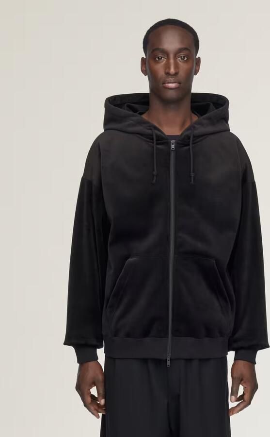 Adidas Y-3 RIBFLUWELEN HOODIE MET LANGE RITSSLUITING