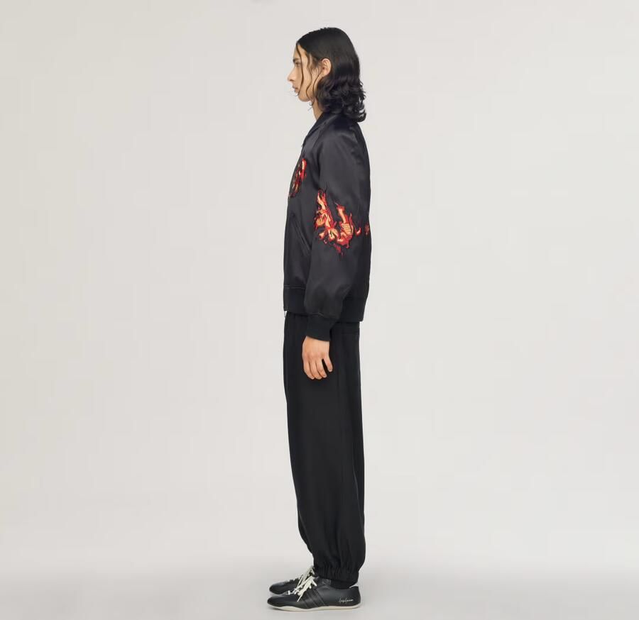 Adidas Y-3 SATIJNEN SOUVENIRJACK MET GEBORDUURDE GRAPHIC - Foto 4