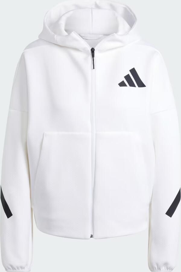 Adidas Witte Zip-Through Hoodie voor Vrouwen White Dames - Foto 3