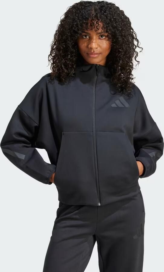 Adidas Z.N.E. Full Zip Hoodie Zwart- Dames Zwart - Foto 13