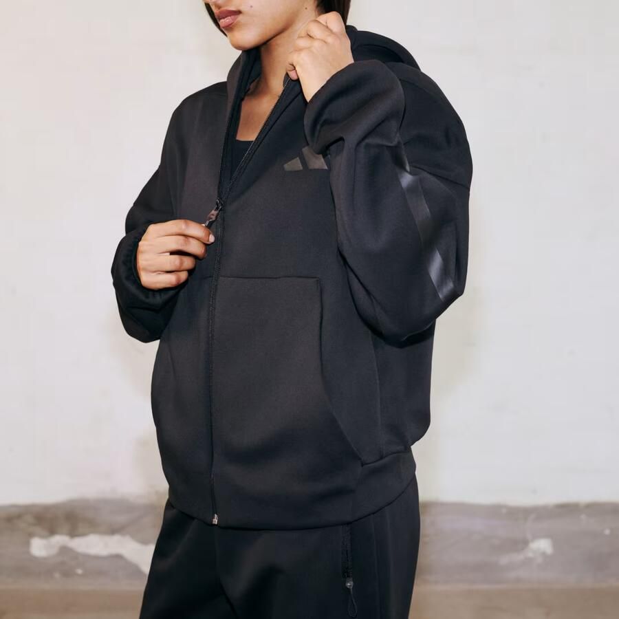 Adidas Z.N.E. Full Zip Hoodie Zwart- Dames Zwart - Foto 4