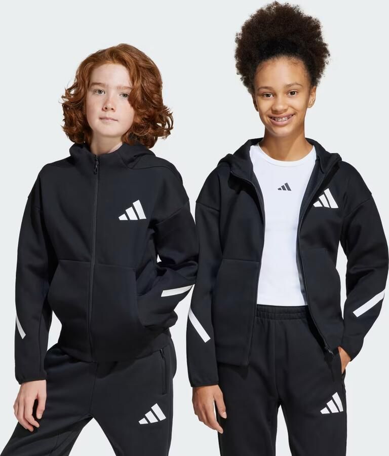 Adidas Z.N.E. Trainingsjack met Capuchon en Lange Rits Kids Zwart - Foto 6