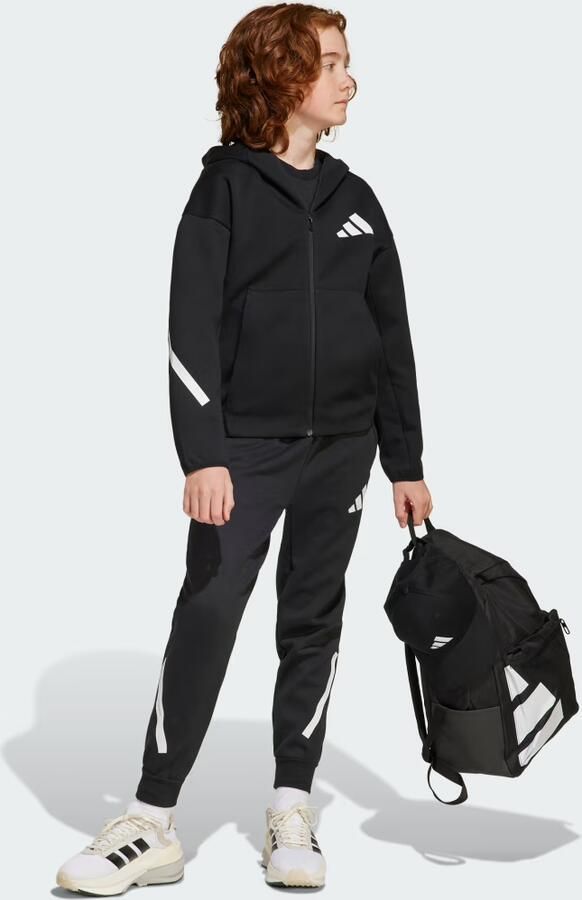 Adidas Z.N.E. Trainingsjack met Capuchon en Lange Rits Kids Zwart - Foto 5