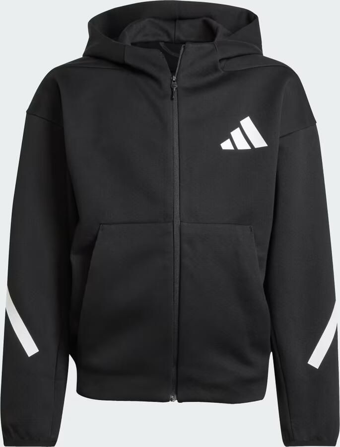 Adidas Z.N.E. Trainingsjack met Capuchon en Lange Rits Kids Zwart - Foto 2