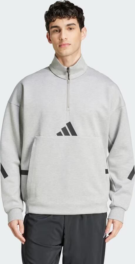 Adidas Z.N.E. Sweatshirt met Korte Rits Grijs- Heren Grijs - Foto 6