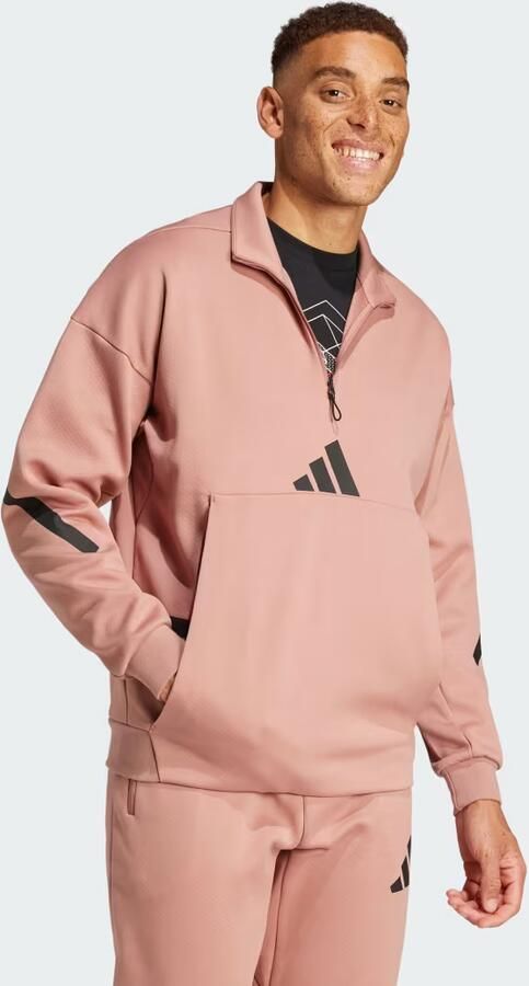 Adidas Z.N.E. Sweatshirt met Korte Rits Roze- Heren Roze - Foto 6