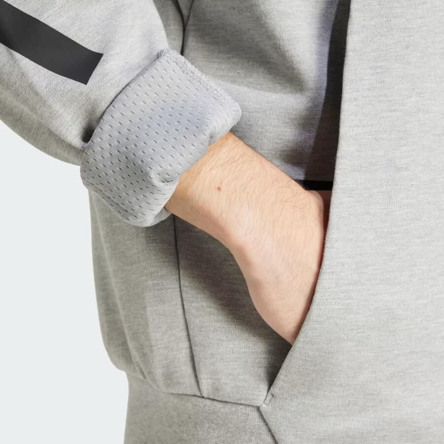 Adidas Z.N.E. Sweatshirt met Korte Rits Grijs- Heren Grijs - Foto 2