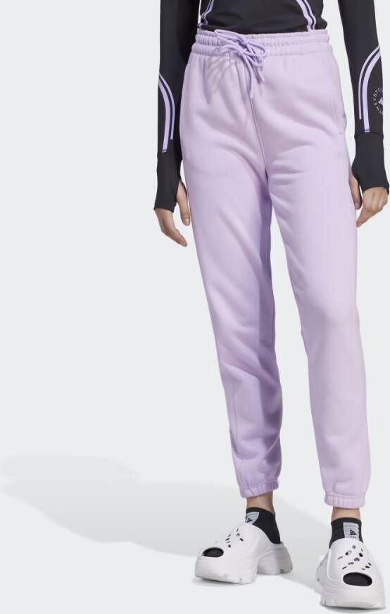 Adidas by stella mccartney Katoenen sweatpants regular fit elastische tailleband Purple Dames