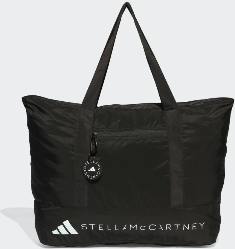 Adidas by stella mccartney Zwarte gerecyclede polyester tas met wit bedrukt logo Black Dames