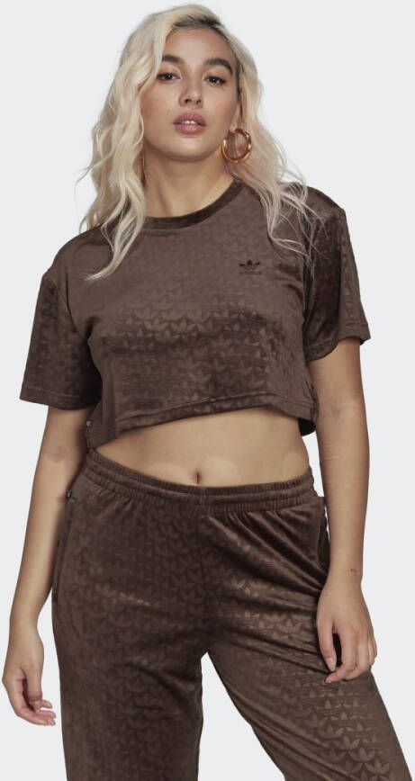 Adidas Originals Summer Rave Cropped T-shirt T-shirts Kleding dark brown maat: L beschikbare maaten:XS S M L