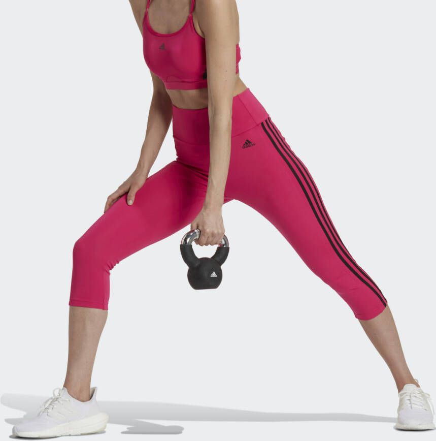 Adidas Performance Designed To Move High-Rise 3-Stripes 3 4 Sportlegging