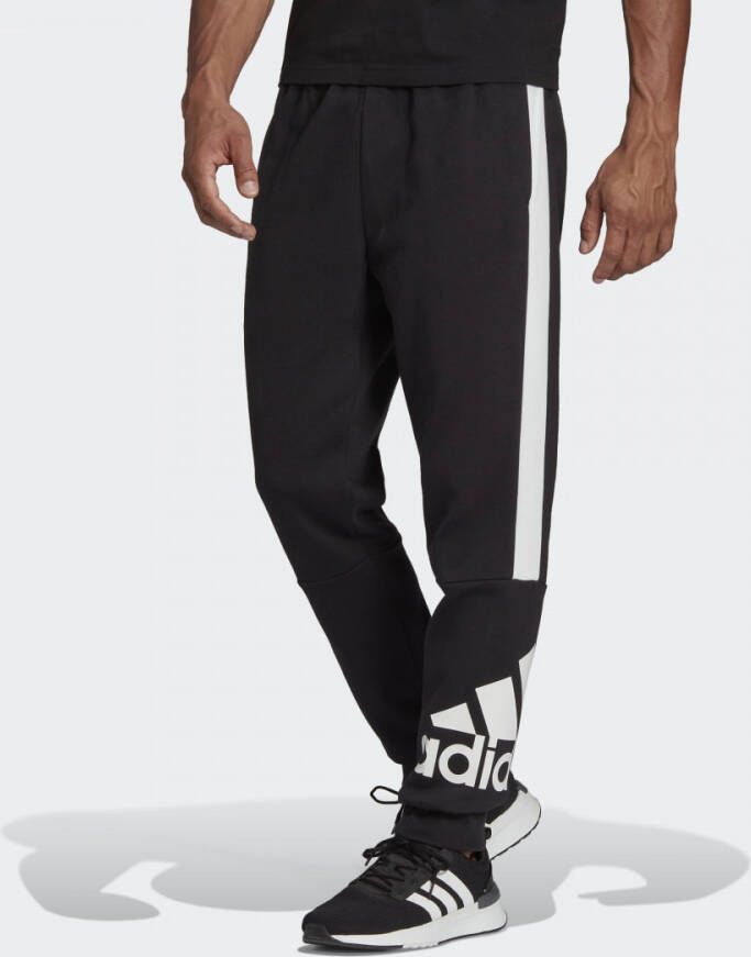 Adidas essentials colorblock joggingbroek zwart wit heren