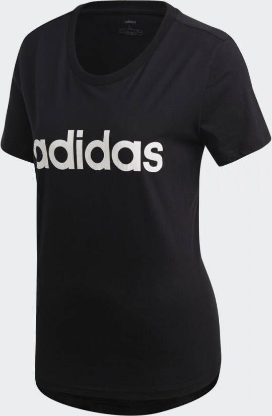 Adidas essentials linear slim shirt zwart dames