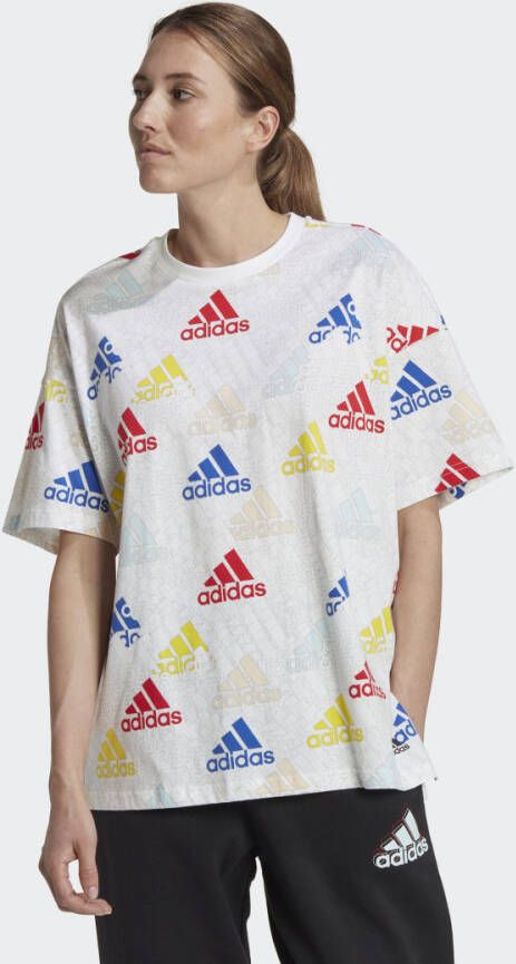 Adidas Sportswear Essentials Multi-Colored Logo Boyfriend T-shirt