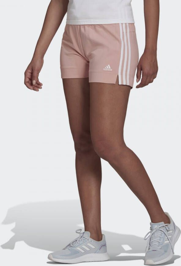 Adidas essentials slim 3 stripes korte broek roze dames