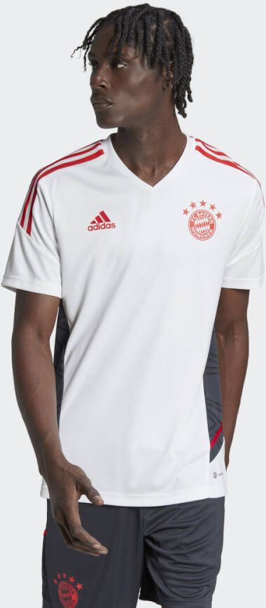 Adidas fc bayern münchen condivo 22 trainingsshirt wit rood heren