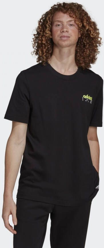 Adidas Zwart Geel T-shirt Korte Mouw Black Heren