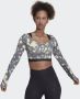 Adidas Performance Hyperglam Cut 3-Stripes Croptop met Lange Mouwen - Thumbnail 1