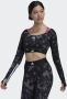 Adidas Performance Trainingsshirt HYPERGLAM CUT 3-STREIFEN LONG SLEEVE CROP-TOP - Thumbnail 1