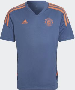 Adidas manchester united condivo 22 trainingsshirt 22 23 blauw oranje kinderen