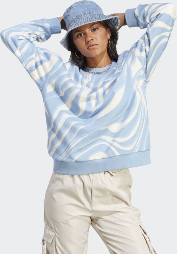 Adidas Originals Abstract Allover Animal Print Sweatshirt