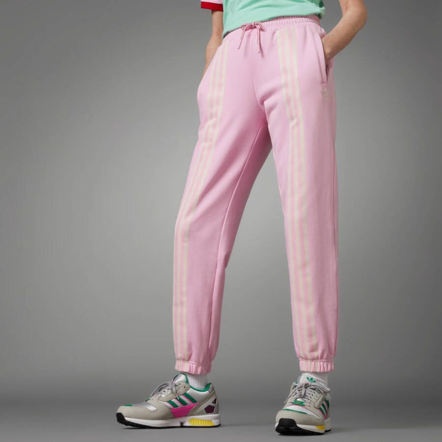 Adidas Katoenen sweatpants met strepen en logo Pink Dames