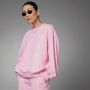 Adidas Oversized Katoenen Sweatshirt met Strepen Pink Dames - Thumbnail 1