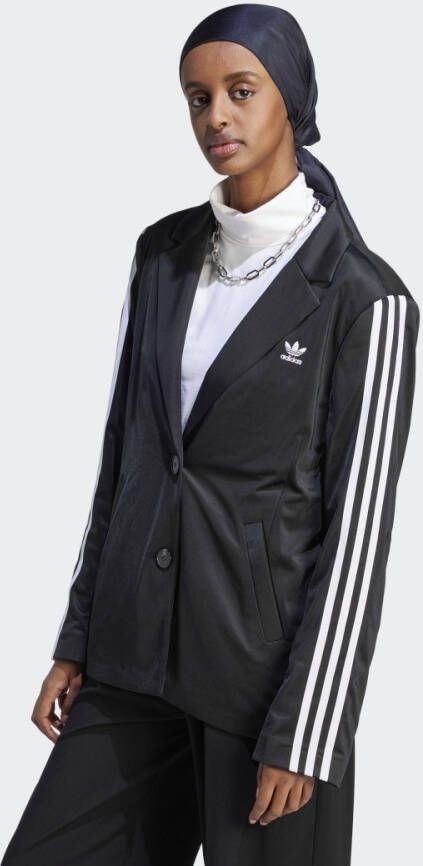 Adidas Originals Klassieke sportieve blazer met logo en strepen Zwart Dames