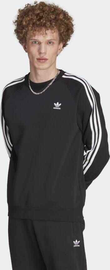 Adidas Originals Zwarte Sweaters met 3 Strepen Black Heren