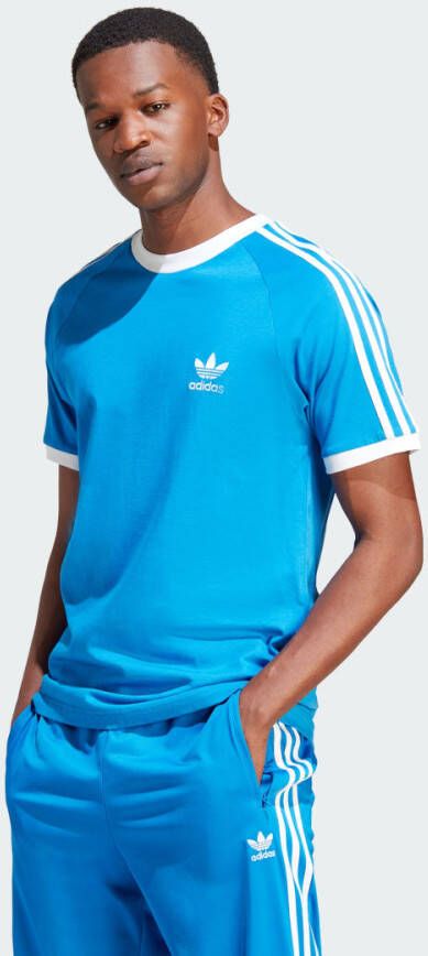 Adidas Originals Lichtblauw Adicolor Classics 3-Stripes T-shirt voor heren Blue Heren