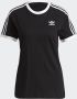 Adidas Originals Zwarte sportieve T-shirt met logo borduursel en contrasterende strepen Black Dames - Thumbnail 2