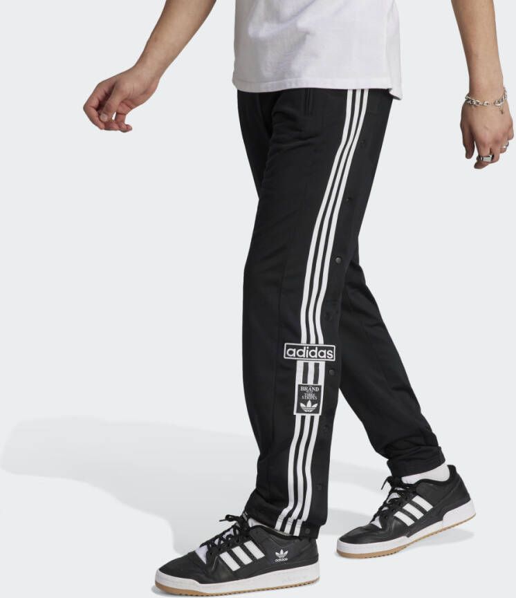 Adidas Originals Zwarte klassieke logo broek met zijstreep Black Heren