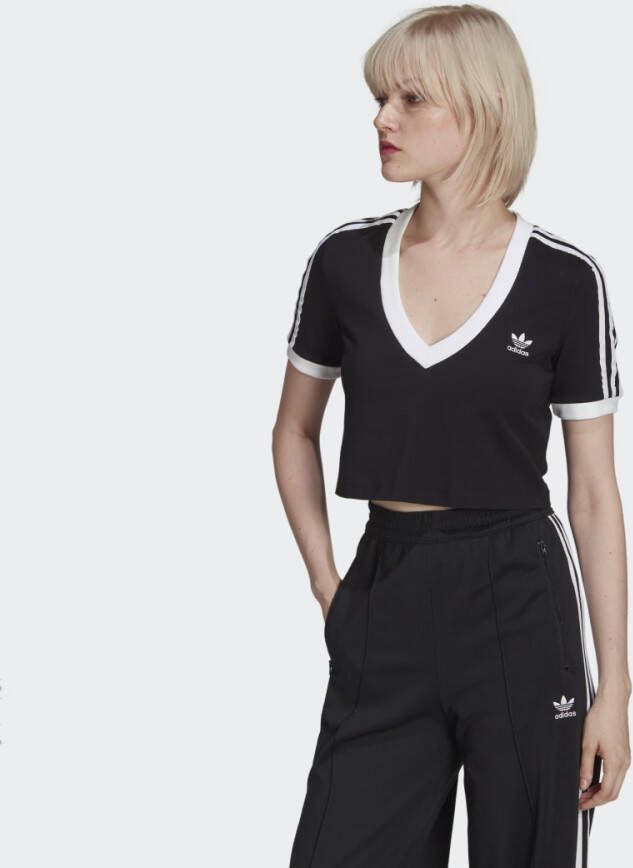Adidas Originals Geknipt T-shirt met logo Zwart Dames