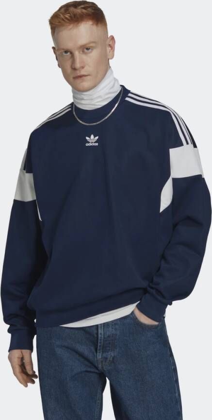 Adidas Originals Klassieke Blauwe Ronde Kraag Sweater Blauw Heren